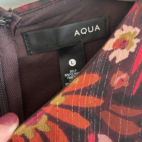 Aqua Floral Dress Size L - Picture 5 of 10